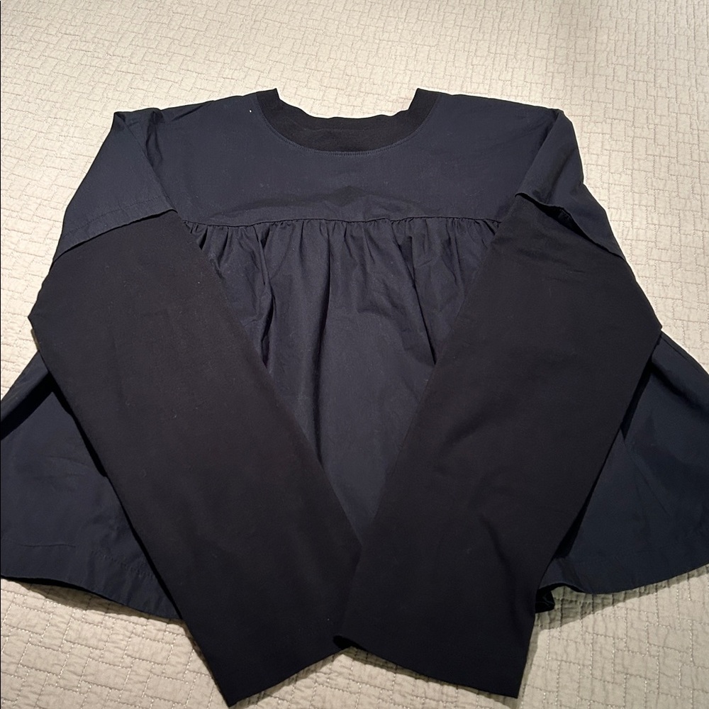 COS Black Peplum Long-Sleeve Top